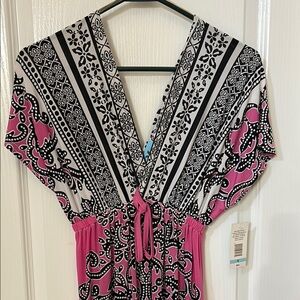 Pink and Black Patterned Dress